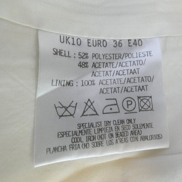 Petite Vintage Cream Holiday Party Dress XXS Formal Bead Bombshell Old Hollywood - Picture 10 of 12